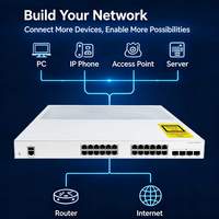 Commutateur réseau d'entreprise de niveau 2, 24 ports PoE+ Gigabit, 4 ports SFP Uplink, sans ventilateur, QoS, série Catalyst 1000, neuf ou d'occasion, C1000-24P-4G-L