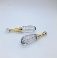Tubes à gloss vides de luxe en forme de bulbe avec diamant sur le dessus, 2,5 ml, couleurs personnalisées, matériau PETG, bouchon à vis, rouge à lèvres liquide, sérigraphie
