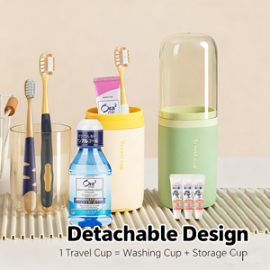 One Cup Essentials Silikon Wiederverwendbares Toilettenartikel-Set Praktisches Reise-Set für Unterwegs Zahnbürste Zahnpasta Mundspülung Box OPP-Beutel - Product Image 6