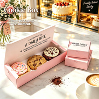 Boîte de boulangerie biodégradable avec logo personnalisé, boîte d'emballage en carton pliable pour biscuits