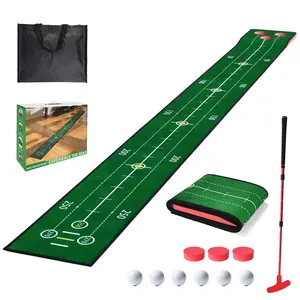 Tapete de golfe acolchoado esportivo novo para crianças e adultos, tapete dobrável de 3 x 0,3 m, tapete telescópico de inclinação verde, ideal para prática esportiva