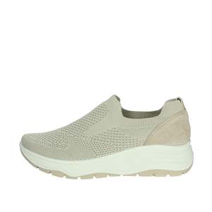 Donna Slip On 756360 Chaussures de marche beiges légères et confortables avec empeigne en maille pour usage décontracté - Product Image 1