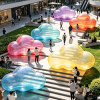 Décoration nuage gonflable transparente en PVC avec logo personnalisé, colorée, pour usage commercial, taille et épaisseur personnalisables