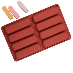 Bán Buôn 8-Mảnh Silicone Khuôn Mẫu Ngón Tay Dài Biscuit Fein1 Tuyết Thanh Mousse Ice Khay Bánh Công Cụ 100G OPP Túi Hình Chữ Nhật Số - Product Image 1