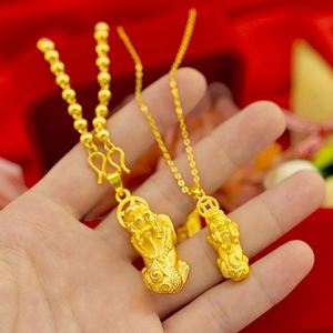 Gold Plated Pixiu Necklace Charm Pendant for Couple Men Women Wealth Lucky Attract Amulet Feng Shui <b>Coin</b> PiXiu Necklace Pendant - Product Image 2