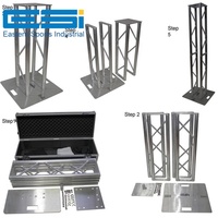 Pilier de structure en aluminium noir mat robuste ESI, totem modulaire portable avec plaque de base pour DJ, club, stand d'exposition