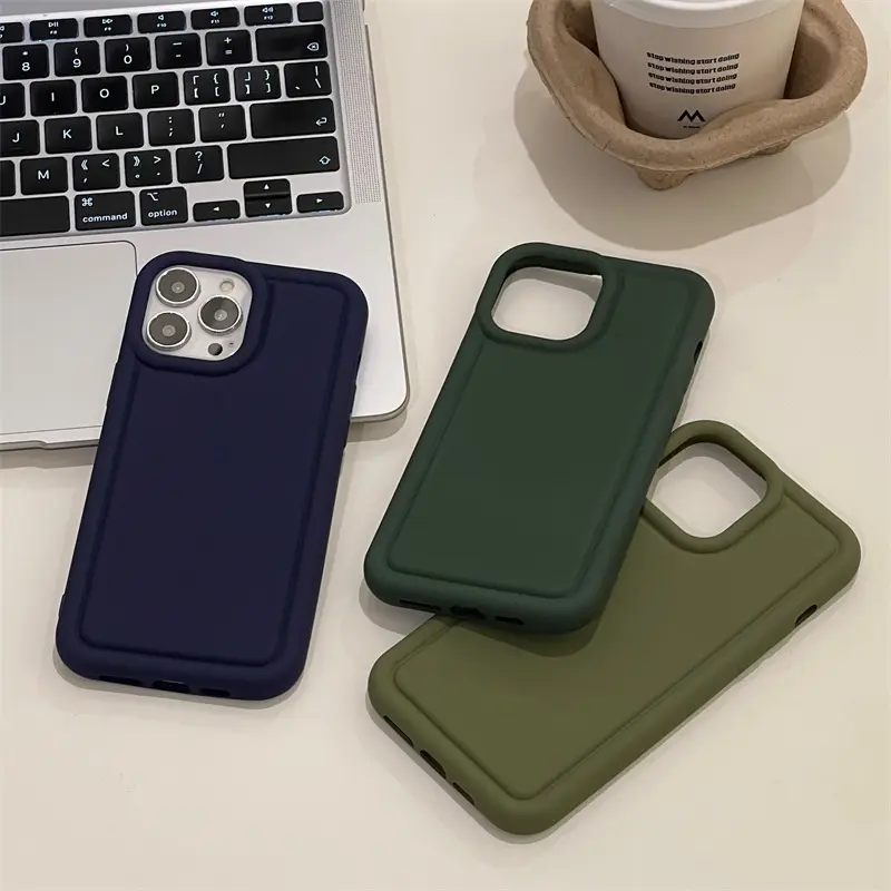 Advanced Morandi color men's phone case for iphone14Promax/13 hand protective cover For Iphone 15 Pro
