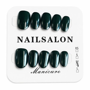 Faux ongles à presser verts pailletés, forme amande pointue, magnétiques, pour manucure en salon - Product Image 5
