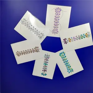 Zelfklevende Strass Gezicht Edelstenen Zeemeermin Cross Borst Edelsteen Kristallen Ogen Gezicht Haar Juwelen Stickers