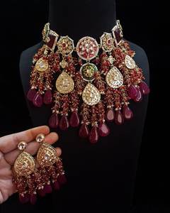 Collier de mariage indien Sabyasachi, bijoux inspirés de Sabyasachi, bijoux de mariée indiens pakistanais, ensembles de bijoux Bollywood Sabyasachi - Product Image 4