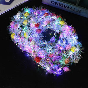 <span class=keywords><strong>Serre</strong></span>-tête et couronne florale LED modernes et lumineuses en gros pour mariages, fêtes et cadeaux – Matériau PVC, lumières fixes/clignotantes - Product Image 5
