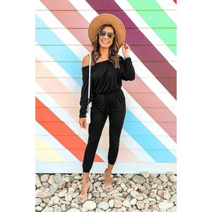 Combinaison femme FOXA à manches longues, épaules dénudées, taille haute, tricotée, décontractée, automne, tenue de voyage, mode - Product Image 3