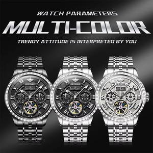Montre mécanique squelette OUPINKE 3252 pour homme, acier inoxydable, multifonction, lumineuse, étanche, automatique, tourbillon - Product Image 4