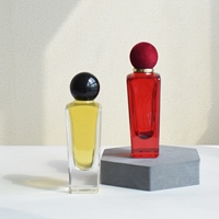 Flacons de parfum rectangulaires mats personnalisés 50 ml – Bouteilles haut de gamme transparentes de luxe avec capuchons colorés uniques et coffret cadeau