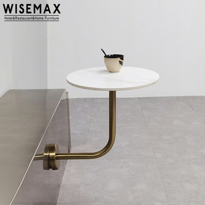 WISEMAX FURNITURE <span class=keywords><strong>Table</strong></span> ronde <span class=keywords><strong>murale</strong></span> simple en acier inoxydable, petite <span class=keywords><strong>table</strong></span> à manger en métal personnalisée pour salon de thé ou café - Product Image 2