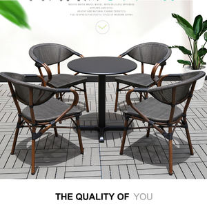 Ticari sınıf fransız açık bahçe restoran istiflenebilir alüminyum Bistro Cafe sandalyeler veranda mobilya takımı - Product Image 6