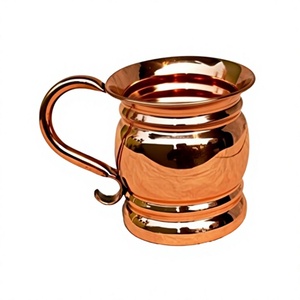 Mug cylindrique en cuivre avec poignée enveloppée, design moderne, vaisselle écologique pour la maison, la salle à manger et le bureau - Product Image 1