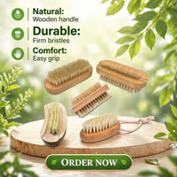 Brosse à ongles en bois naturel en forme de rein, personnalisable avec logo, à poils de sisal doux et durs, pour exfoliation des mains et des pieds, écologique, vente en gros