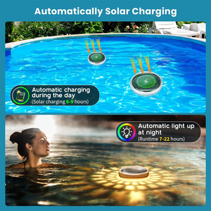 Lumière solaire flottante pour <span class=keywords><strong>piscine</strong></span> à LED RGB avec télécommande, étanche IP67, lumières nocturnes changeantes de couleur pour jardin et <span class=keywords><strong>piscine</strong></span> - Product Image 3