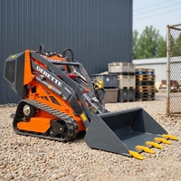 Derette DRT450 Bersertifikasi CE Euro 5 Mesin 0.5 Ton Mini Track Skid Steer Loader untuk Konstruksi
