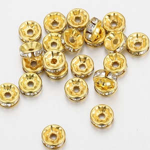100 unids/bolsa de cuentas espaciadoras de diamantes de imitación espaciadores de Metal de cristal para hacer collar DIY accesorios de joyería - Product Image 5