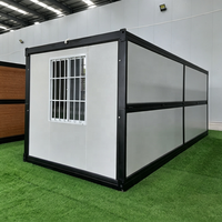 Maison conteneur pliable 20 pieds, construction rapide, hébergement préfabriqué pour travailleurs, ignifuge, étanche, camp temporaire pour équipe de construction