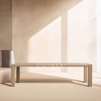 Table à manger extensible avec plateau en bois massif, base moderne, écologique, meubles de salle à manger d'hôtel, villa, appartement, style rétro français