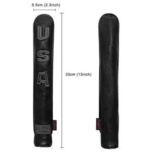 Housse de tête de club de golf en cuir PU brodée, best-seller, avec housse de bâton d'alignement de golf - Product Image 3