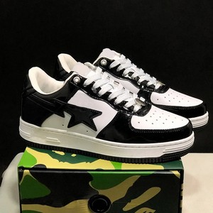 Sneakers Shark à semelle extérieure en caoutchouc antidérapant, en cuir verni brillant, style streetwear, faible MOQ, directement de l'usine - Product Image 4