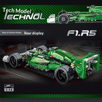 Modèle MOC Technologie et Machinerie 023008 Voiture de Course Blocs de Construction à Assembler pour Enfants Jouet Modèle de Voiture Stéréo