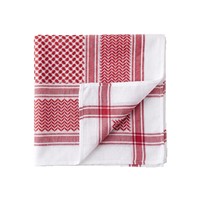 Shemagh Keffiyeh Pria Merah Putih Geometris Sederhana Langsung dari Pabrik, Syal Kepala Etnik Arab Jacquard, Pelindung Matahari, Ghutra Gurun