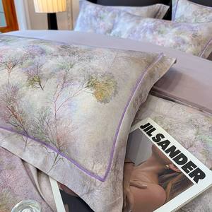 Juego de Sábanas de Siete Piezas de Algodón Cepillado Estilo Chino, 100% Algodón Puro, Fundas de <span class=keywords><strong>Cama</strong></span> de Lana, Calidad de Alta Gama, Lujo para el Hogar - Product Image 2