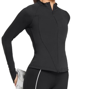 Chaqueta Deportiva con Cremallera y Logotipo de Diseño Personalizado, Chaqueta de Yoga de Manga Larga a Precio Bajo, Talla Grande, Ecológica, para Actividades de Fitness, para Mujer - Product Image 1