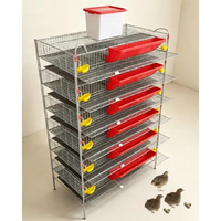 Système de cages modulaires pour cailles avec structure en H pour les installations d'élevage avicole à haute densité