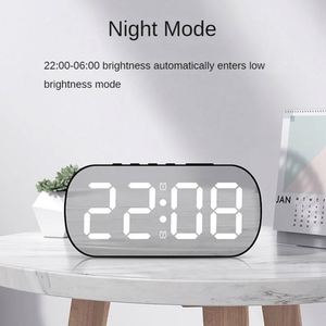 Digital Alarm <b>Clock</b> Desktop Table <b>Clock</b> Temperature Calendar <b>LED</b> Display Electronic Alarm <b>Clocks</b> Snooze Night Mode 12/24H - Product Image 6