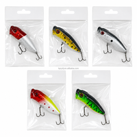 Leurre dur flottant Popper 6,5 cm 11 g, 5 couleurs au choix, leurre de surface Wobbler pour la pêche en eau salée et en rivière, directement de l'usine