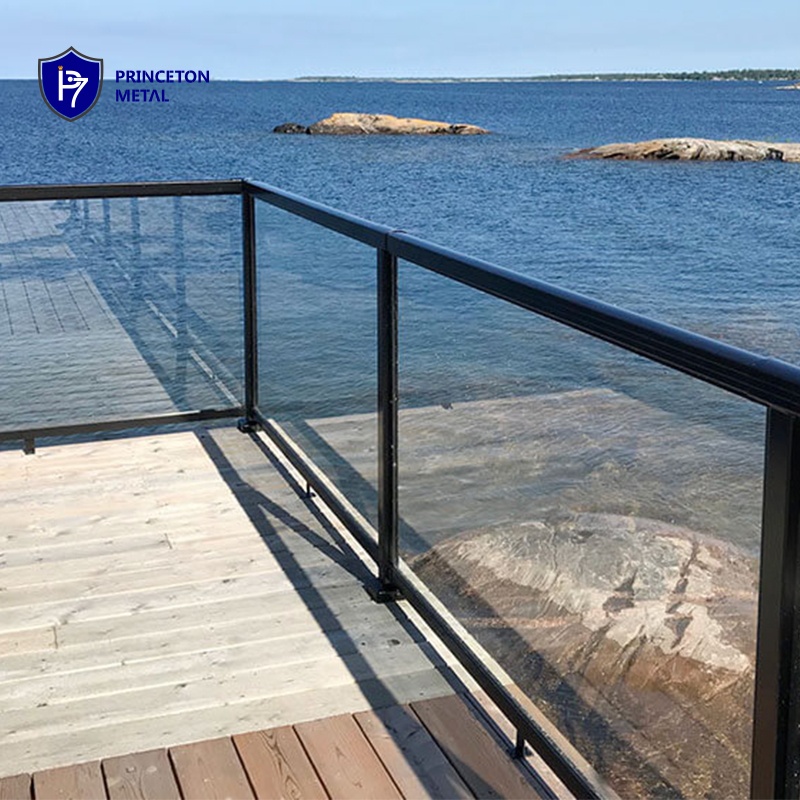 PRINCETON Aluminium Glas geländer Handlauf und Balustrade für Balkon und Treppe