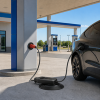 Nouveau chargeur EV portable triphasé Type 2 Prise CEE bleue 380-450V AC Courant commutable LCD IP66 IEC 62752 WiFi App 7kW
