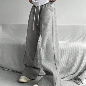 Pantalon de survêtement décontracté pour homme, ample, respirant, écologique, taille élastique, jambe large, poches, taille mi-haute, cordon de serrage, service OEM - Product Image 4