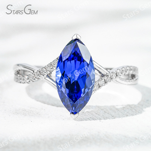 Starsgem 2-2.9ct 6*12mm Marquise Cut Lab Gemstones With Winding Band 18K Gold Pave Engagement Ring - Product Image 2