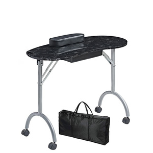 Hot Selling Modern Pink Metal Beauty Salon Foldable Portable Nail <b>Table</b> with Dust Collector Easy to Clean - Product Image 2