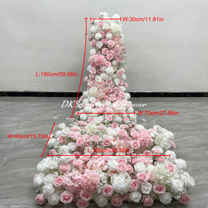 DKB - Camino de Mesa de Flores Artificiales Hechas a Mano con Tela de Seda Realista para Decoración de Bodas, Hoteles y Fiestas - Product Image 3