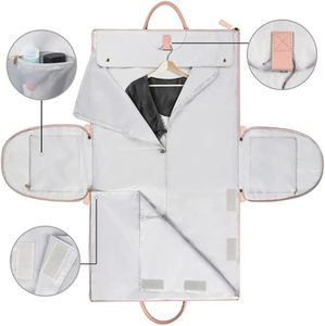 Bolsa de Viaje Convertible <span class=keywords><strong>para</strong></span> Ropa, con Correa de Hombro Ajustable, Cierre de Cremallera Impermeable de PU, Porta Trajes Antiarrugas - Product Image 6