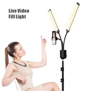 <span class=keywords><strong>Lampe</strong></span> <span class=keywords><strong>LED</strong></span> à double bras pour studio photo, longue bande lumineuse <span class=keywords><strong>LED</strong></span> avec trépied, écran LCD, éclairage photographique pour selfie 3000-6000K - Product Image 2