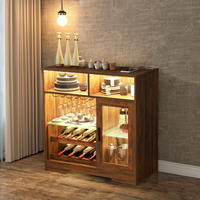Mini armoire murale pliante Comptoir de bar Rangement du vin en bois Support latéral de luxe pour la maison Mini Bar Meubles de luxe en MDF