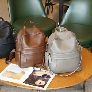 Mochila AndoBag para Mujer, Cuero Vacuno Genuino, Moda Casual, Gran Capacidad, Mochila de Viaje, Bolso de Mano con Cremallera para Mujer 8549 - Product Image 6