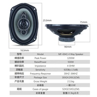 Haut-parleurs audio de voiture directs d'usine de 1200 watts MF-6941 la conception de haut-parleur de voiture coaxial 6x9