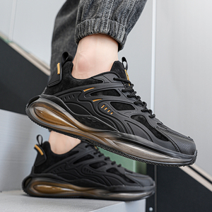 Zapatillas Deportivas para Hombre, para Todas las Temporadas, de Corte Bajo, para Correr, con Detalles en Negro y Dorado, Cómodas, con Cordones, Suela de Goma Resistente y Antideslizante - Product Image 5