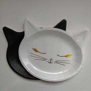 Nouvelles assiettes en papier roses à motif de chat, jetables, pour gâteaux, pour fête d'anniversaire - Product Image 3