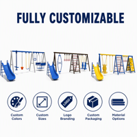 Peralatan Hiburan SageDelightRides Bulk Park Module, Ayunan, Perosotan, Jaring Tali, Anak-anak, Pipa Baja LLDPE, Kampus Plaza, Grosir